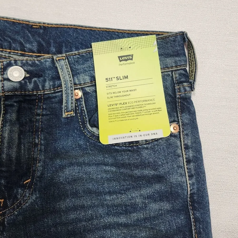 Levi's 511 slim men's W29''xL30'' sit below waist stretch fabric